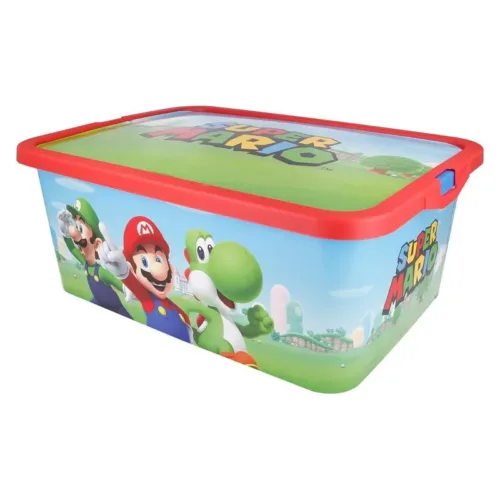 Caja de almacenamiento Super Mario Bros 13L con cierre clic 09595 STOR