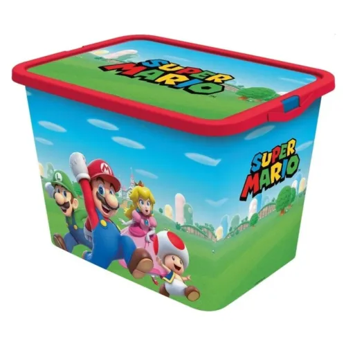 Caja de almacenamiento Super Mario Bros 23L con cierre clic 09596 STOR