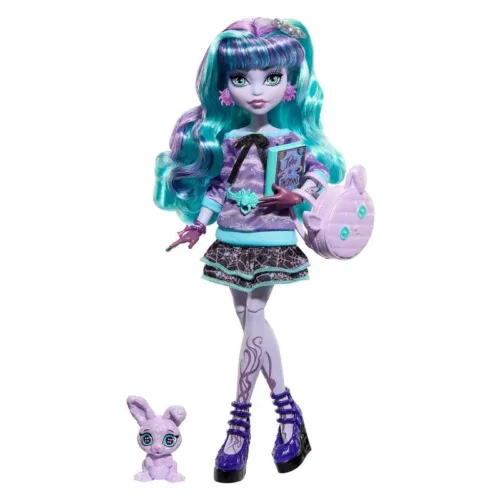 Muñeca Monster High fiesta pijamas Twyla accesorios y mascota HLP87 MATTEL
