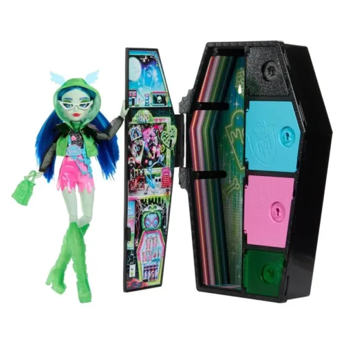 Muñeca Monster High Ghoulia Skulltimate Secrets con armario HNF81 MATTEL