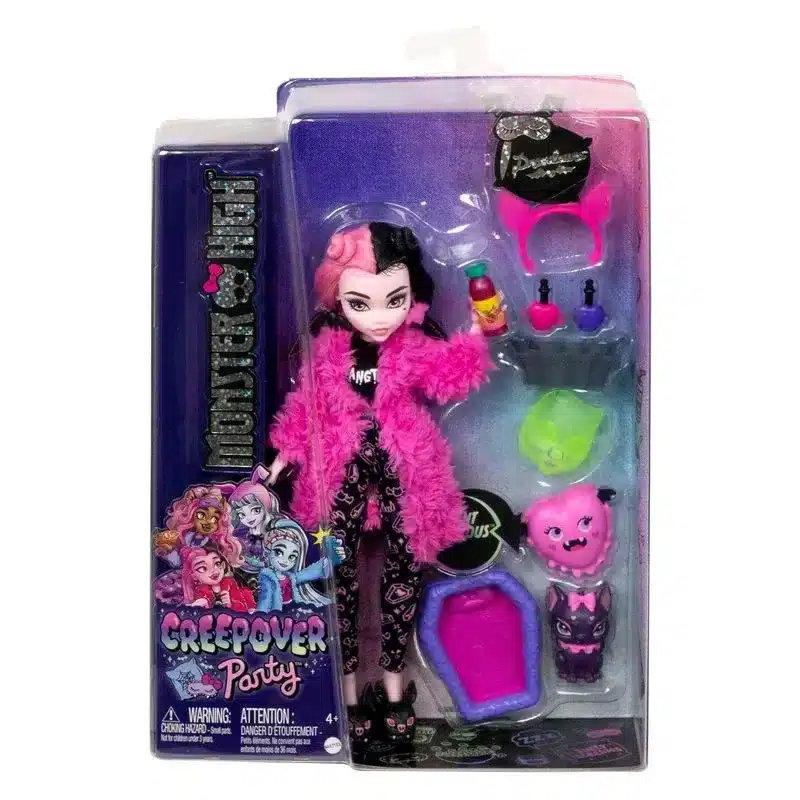 Muñeca Monster High Draculaura con pijama y mascotas HKY66 MATTEL - Imagen 3
