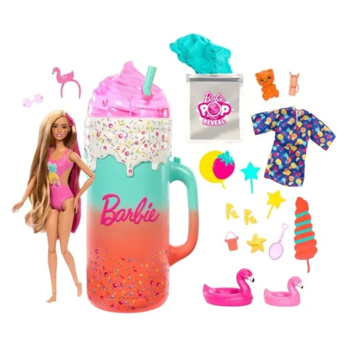Muñeca Barbie Pop Reveal Serie Frutas Smoothie Vaso Tropical HRK57 MATTEL