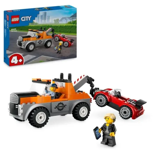 LEGO 60435 City camión grúa y reparación del deportivo rojo con figura
