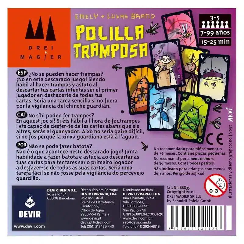 Juego de cartas Polilla Tramposa BGPOLI CB/21138 DEVIR - Imagen 2