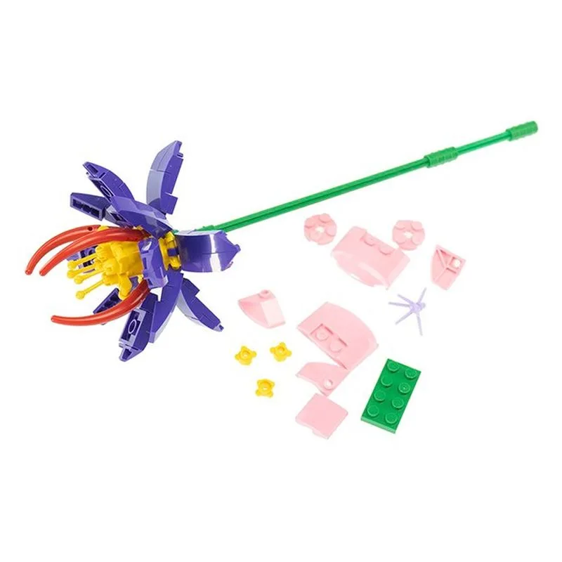 Flor azafrán morado construcción bricks 83 piezas 78005s78000 NICE - Imagen 2