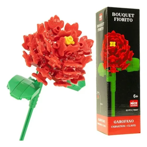 Flor clavel rojo bricks de construcción decoración 78007s78000 NICE
