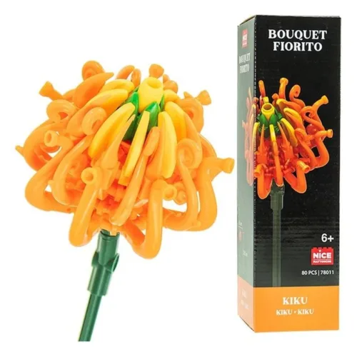 Flor kiku naranja bricks de construcción decoración 78011s78000 NICE