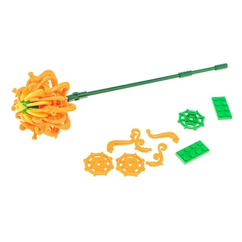 Flor kiku naranja bricks de construcción decoración 78011s78000 NICE - Imagen 2
