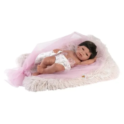 Muñeco Llorens Nico Rn cojín rosa 40cm 73804 LLORENS