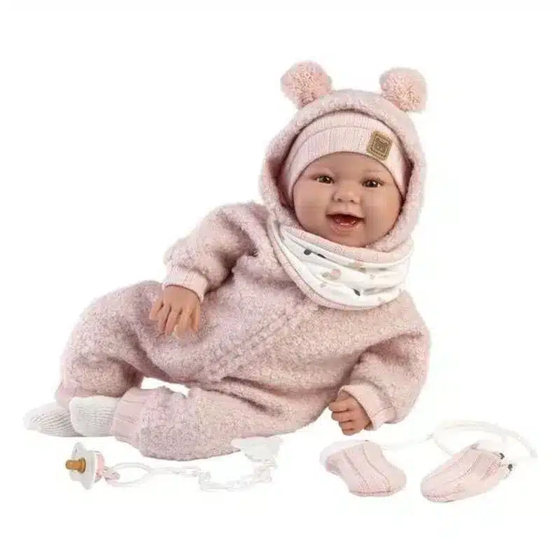 Muñeca Llorens Tela recién nacida sonrisas con chupete 44cm 84480 LLORENS - Imagen 2