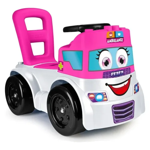 Motofeber Blocks Ambulance rosa 3 en 1 con panel encajable 8.13223 FAMOSA