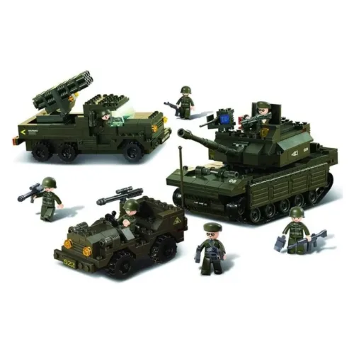 Juego de construcción Ejército con tanque y blindados B6800 SLUBAN