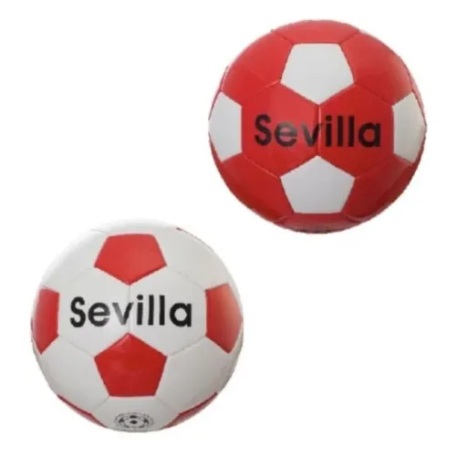 Pelota de fútbol diseño Sevilla roja y blanca 08455 MOYANO