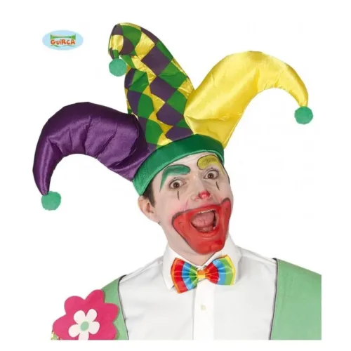 Gorro bufón 3 picos complemento de carnaval y fiestas 13166 GUIRCA
