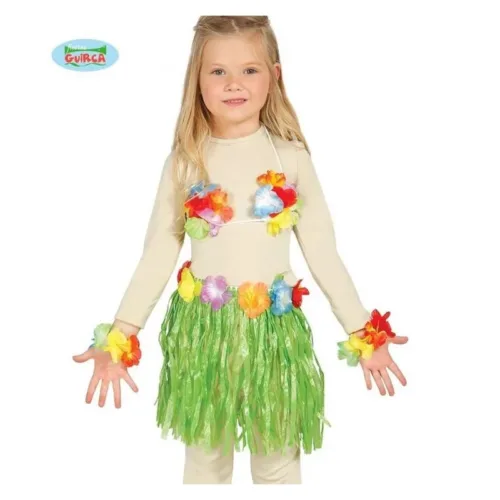 Conjunto Hawaiano infantil de 3 piezas color verde 17652 GUIRCA