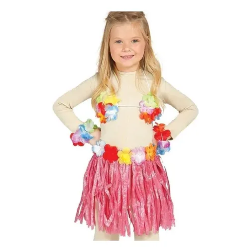 Conjunto Hawaiano infantil de 3 piezas color rojo 17651 GUIRCA