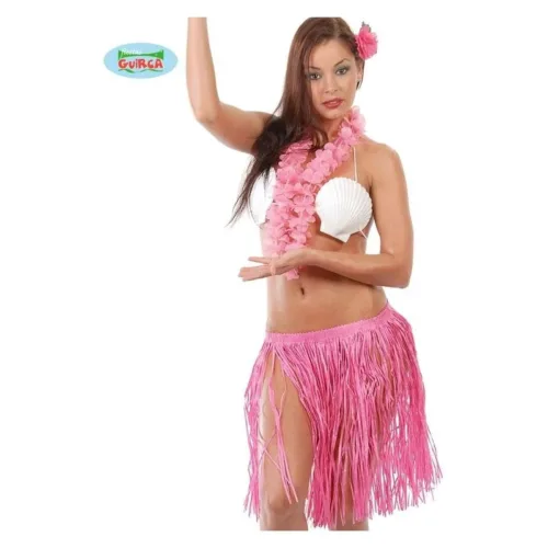 Conjunto Hawaiano de 3 piezas adulto color rosa 17659 GUIRCA