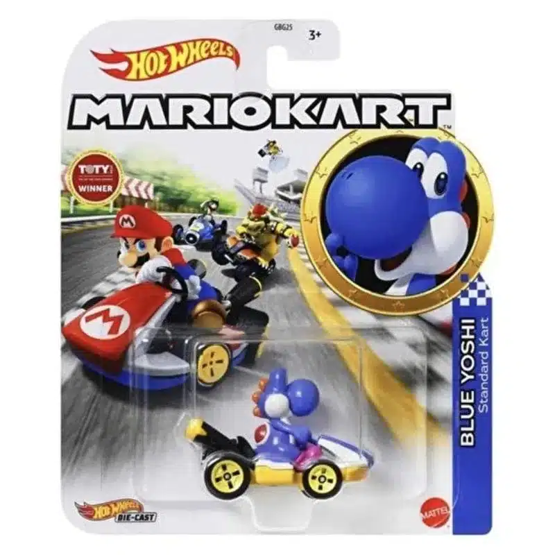 Mini figura Blue Yoshi Mario Kart GRN23sGBG25 MATTEL - Imagen 2
