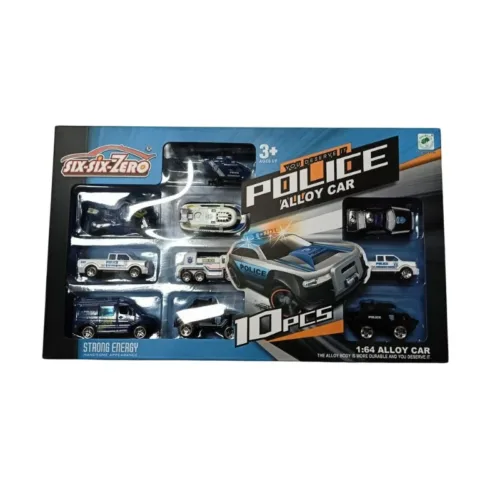 Pack de 10 piezas de coches de policía Six-six-Zero 20-950 JUGUETOON