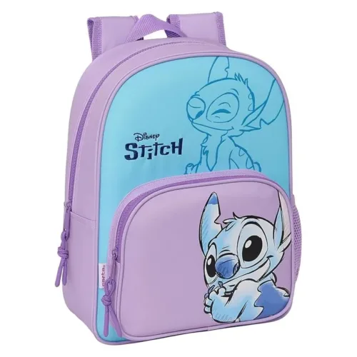 Mochila escolar Disney Stitch lila y azul 34cm 612417185 SAFTA