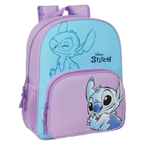 Mochila escolar infantil Disney Stitch lila y azul 38cm 612417640 SAFTA