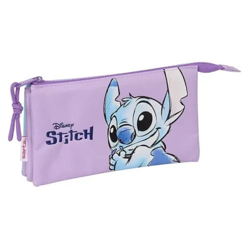 Estuche portatodo triple Disney Stitch lila y azul 812417744 SAFTA
