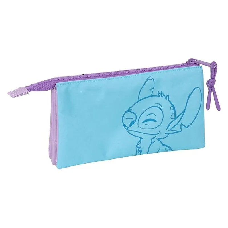 Estuche portatodo triple Disney Stitch lila y azul 812417744 SAFTA - Imagen 2
