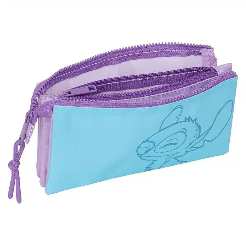 Estuche portatodo triple Disney Stitch lila y azul 812417744 SAFTA - Imagen 3