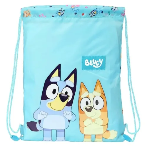 Mochila saco cuerdas Bluey y Bingo celeste 34cm 612433855 SAFTA