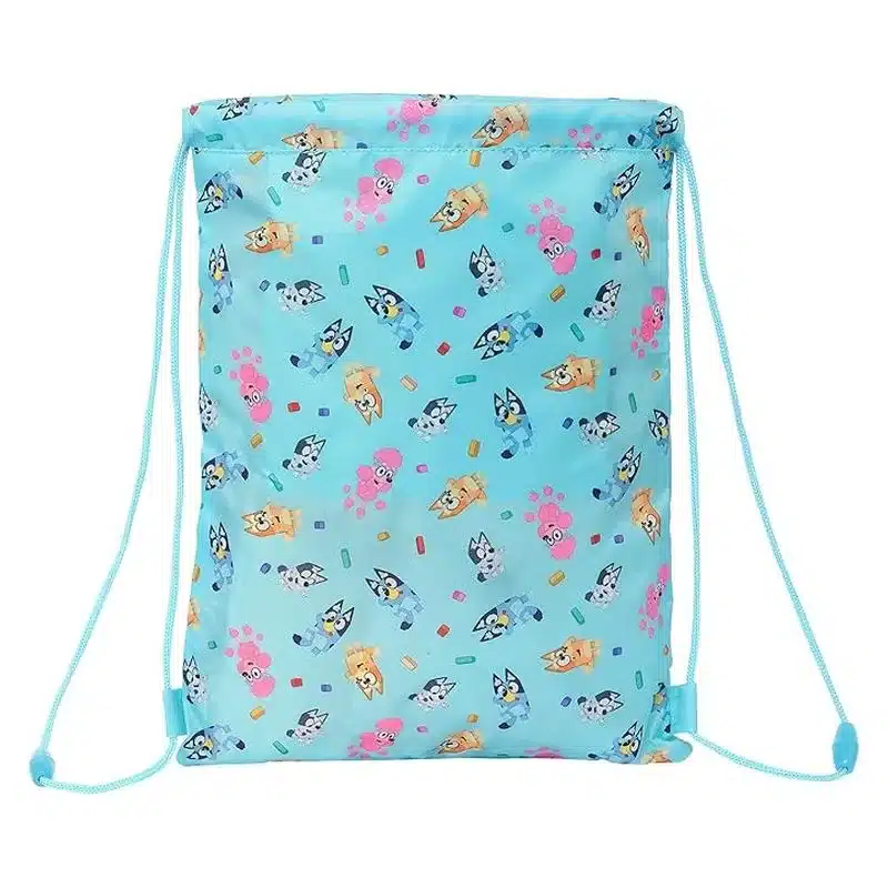 Mochila saco cuerdas Bluey y Bingo celeste 34cm 612433855 SAFTA - Imagen 2