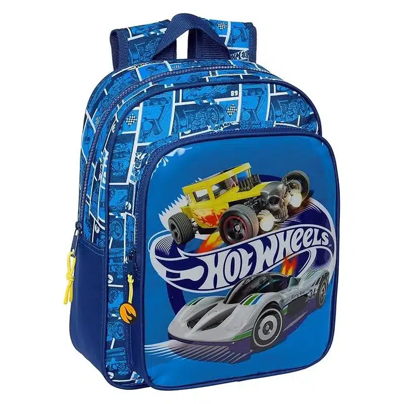 Mochila infantil doble compartimento Hot Wheels Sonny 33cm 612438524 SAFTA