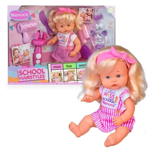 Muñeca Nenuco Peinaditos para el cole 35cm pelo rubio NFNA7000 FAMOSA