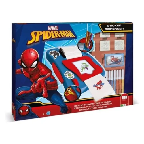 Pack de siete sellos de Spiderman con maquina dispensadora 8817 MULTIPRINT