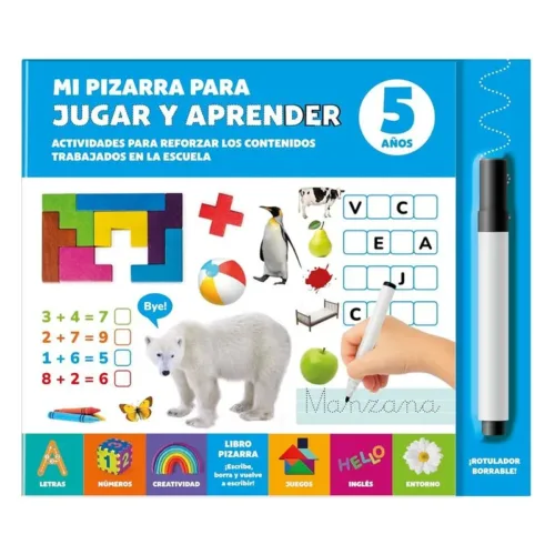 Mi pizarra para aprender y jugar 5 años BOE019 IMAGILAND