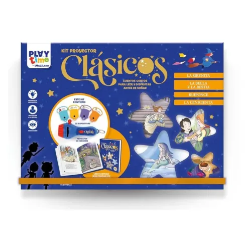 Kit Proyector Clásicos Sirenita, Bella y Bestia, Ruiponce y Cenicienta BOPR04
