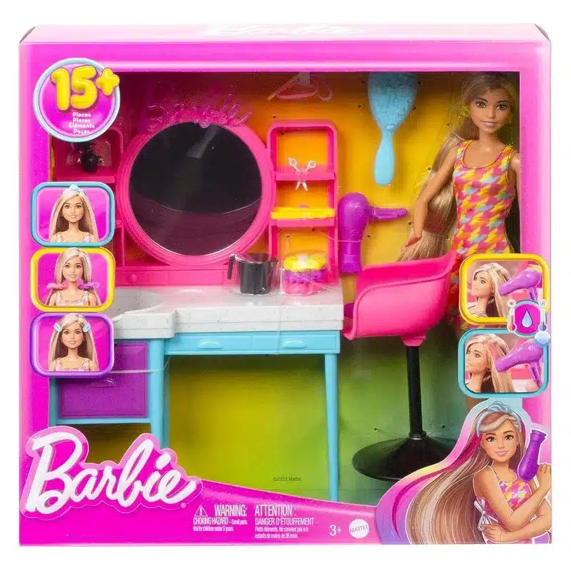 Barbie Totally Hair Set con su peluquería y accesorios HKV00 MATTEL - Imagen 2