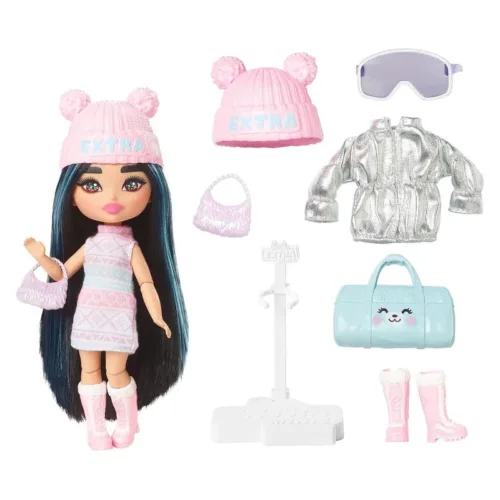 Barbie Extra Fly Mini conjunto invierno y accesorios viaje HPB20 MATTEL