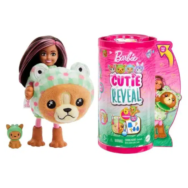 Barbie Chelsea Cutie Reveal disfraz de perro rana y mascota HRK29 MATTEL
