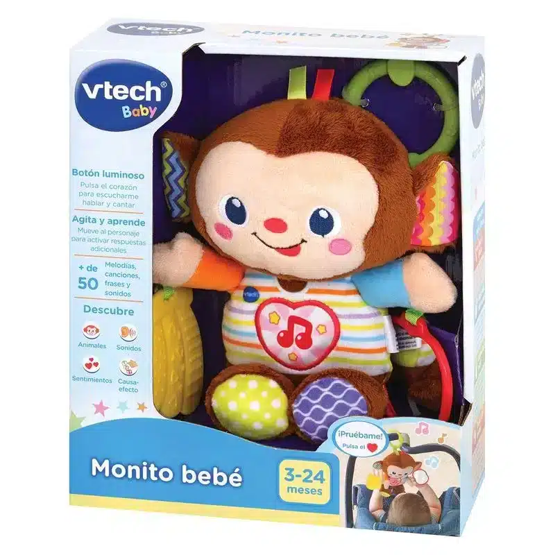 Peluche sonajero con mordedor Monito bebé 80-513422 VTECH - Imagen 3