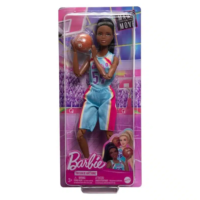 Muñeca Barbie afroamericana puedes ser jugadora de baloncesto HKT74 MATTEL - Imagen 3