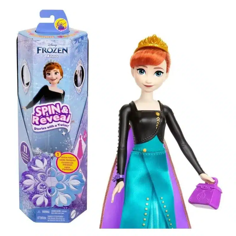 Disney Princess Spin y reveal Anna Frozen con accesorios HXD27 MATTEL