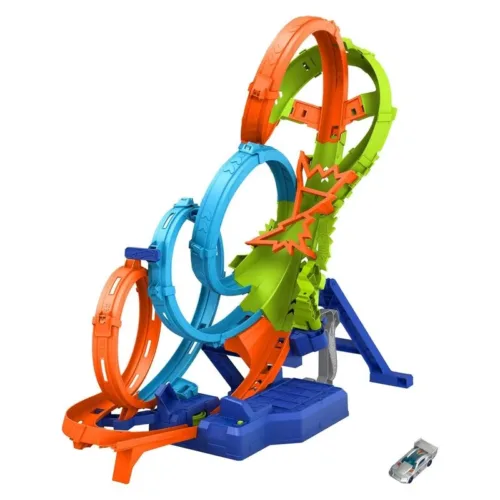 Pista Hot Wheels Action Collision con 4 loopings HXR70 MATTEL