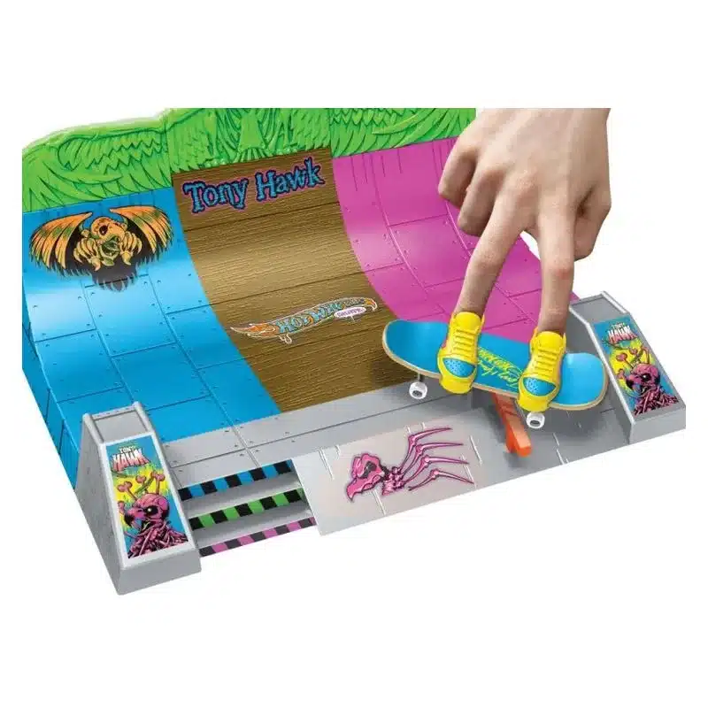 Pista de skate Hot Wheels Tony Hawk con patinates y zapatillas HPG35 MATTEL - Imagen 3