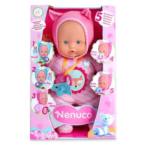 Muñeco Nenuco blandito rosa con 5 funciones 7.14781 FAMOSA