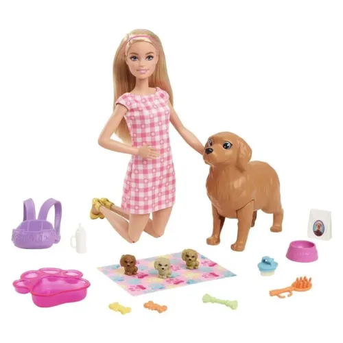Barbie perritos recién nacidos con mamá perrito y accesorios HCK75 MATTEL