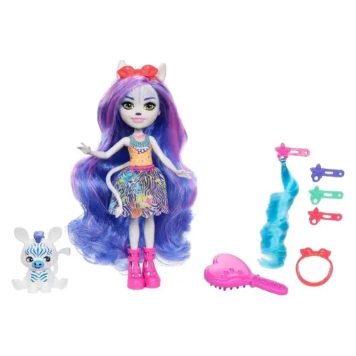 Muñeca Enchantimals Glam Party Zemirah Zebra y Grainy HNV28 Mattel