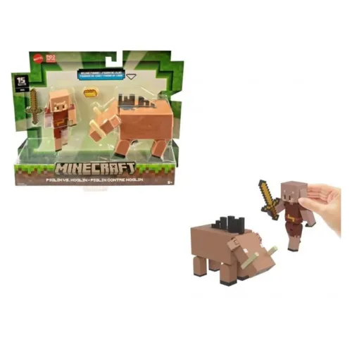 Minecraft Piglin frente a Hoglin pack figuras con accesorios HTN18sGTT53 MATTEL