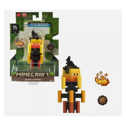 Minecraft figura Blaze en llamas con accesorios HTL81sGTP08 MATTEL