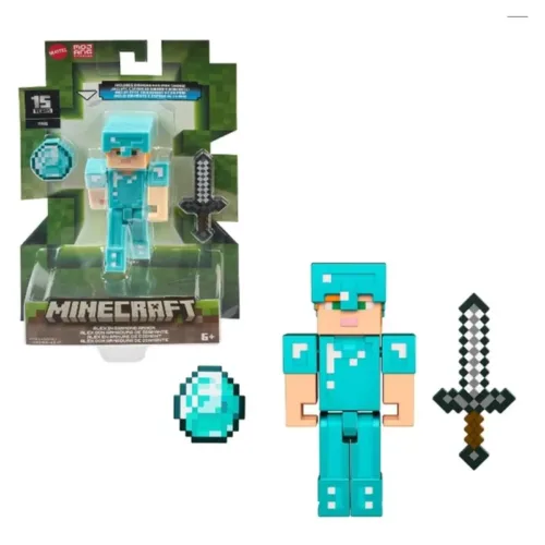 Minecraft figura Alex con armadura de diamante HTN09sGTP08 MATTEL