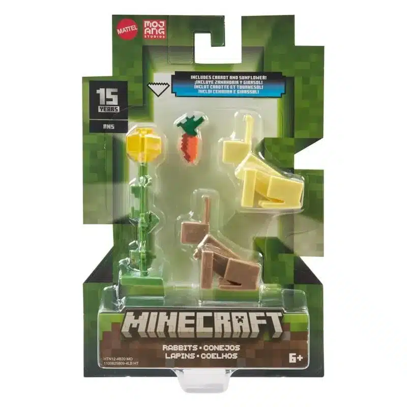Minecraft pack rabbits conejos con accesorios HTN12sGTP08 MATTEL